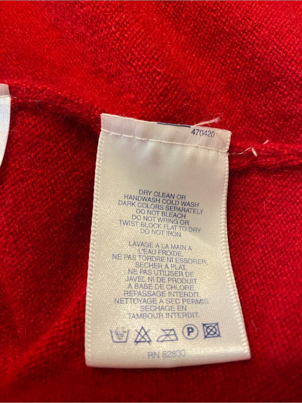 Lands' End red 100% cashmere short sleeve knit crewneck sweater - Picture 6 of 12
